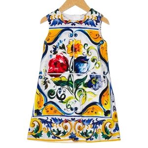 Dolce & Gabanna Girls' Sleeveless Majolica Dress